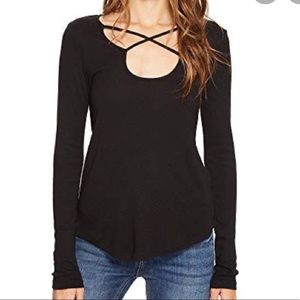 Splendid Criss Cross Modal Long Sleeve Top White M